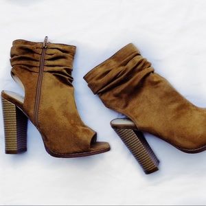 brown suede booties